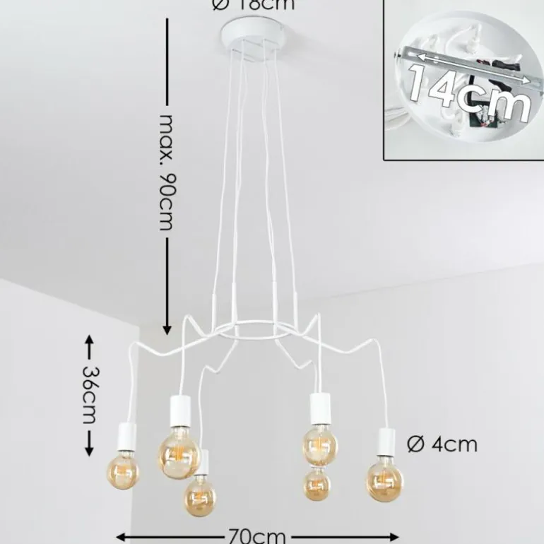 Suspension Cuyama Blanc, 6 lumières