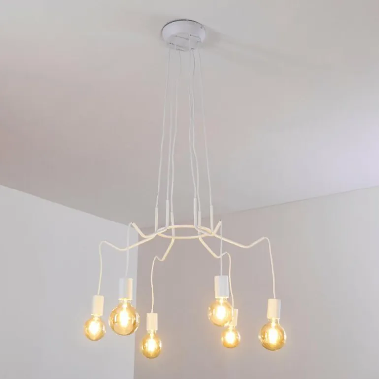 Suspension Cuyama Blanc, 6 lumières
