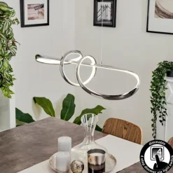 Suspension Dauntey LED Nickel mat, 1 lumière