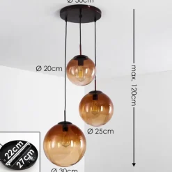 Suspension Degevos Brun, 3 lumières