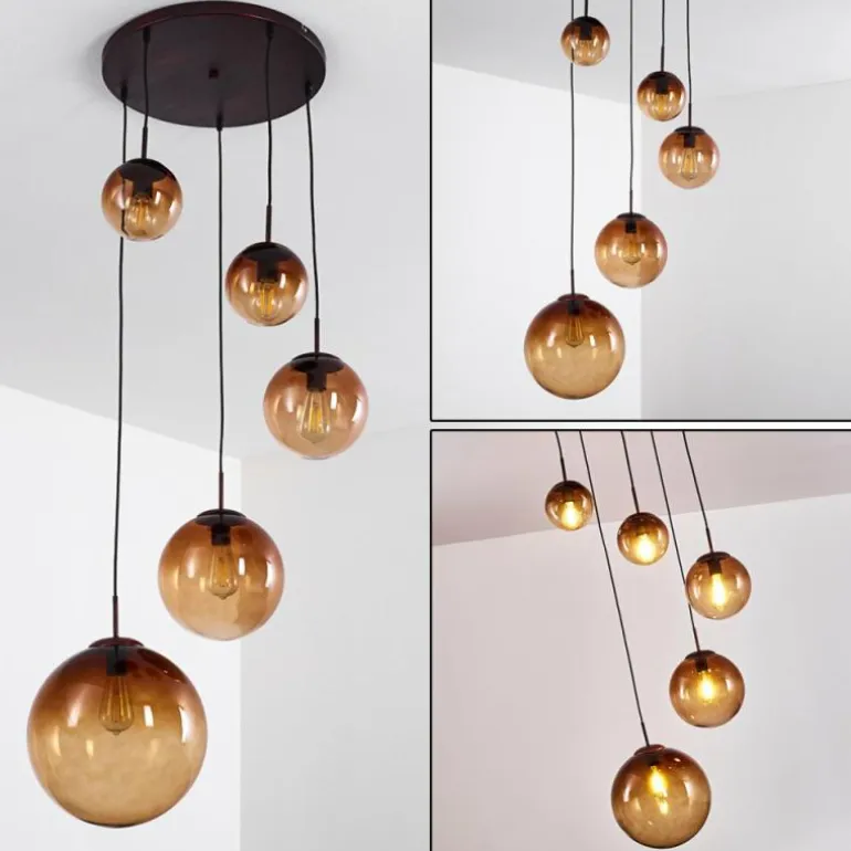 Suspension Degevos Brun, 5 lumières