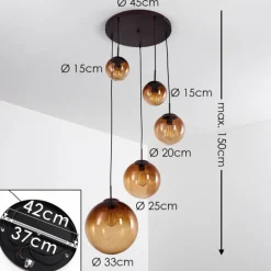 Suspension Degevos Brun, 5 lumières