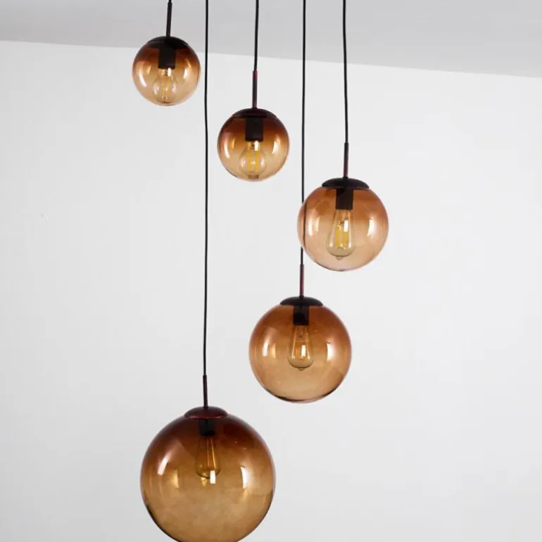 Suspension Degevos Brun, 5 lumières