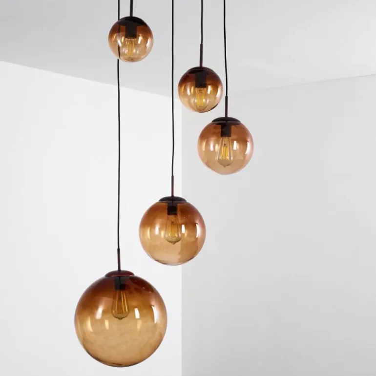 Suspension Degevos Brun, 5 lumières