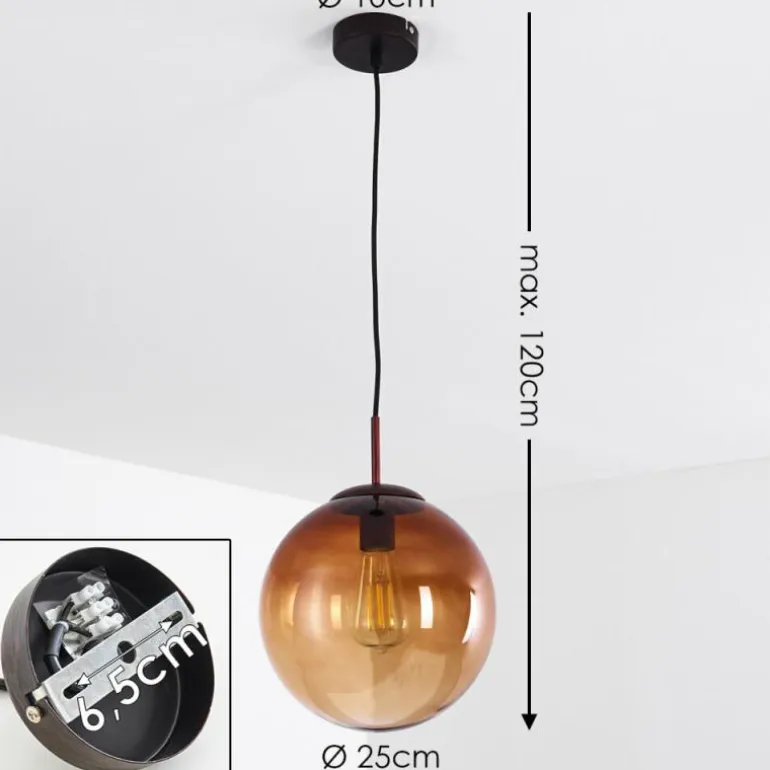 Suspension Degevos Brun, 1 lumière