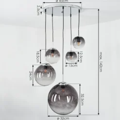Suspension Degevos Chrome, 5 lumières