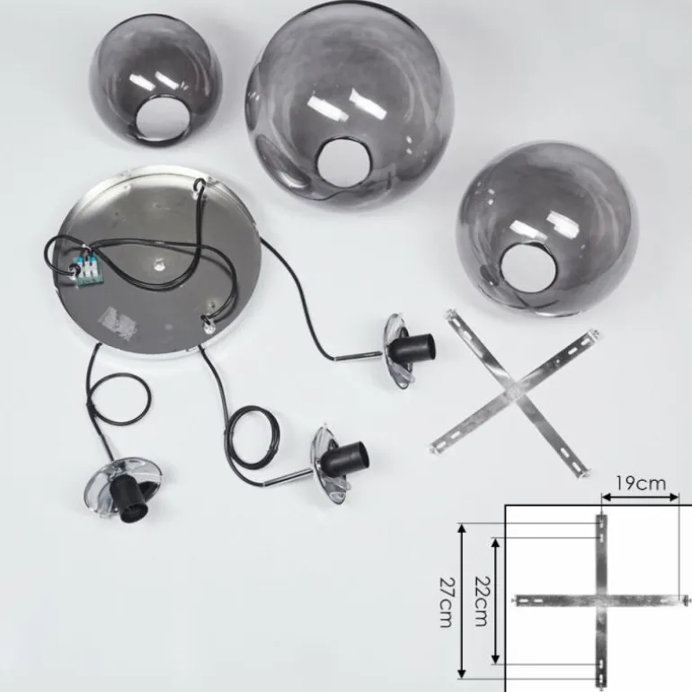 Suspension Degevos Gris, 3 lumières