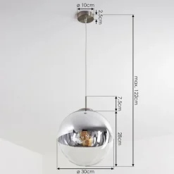 Suspension Degevos Nickel mat, 1 lumière