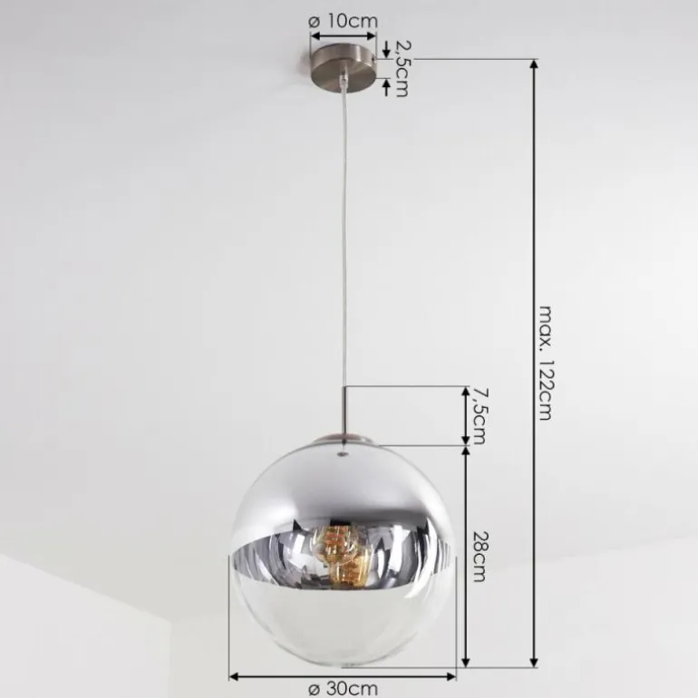 Suspension Degevos Nickel mat, 1 lumière