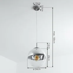 Suspension Degevos Nickel mat, 1 lumière