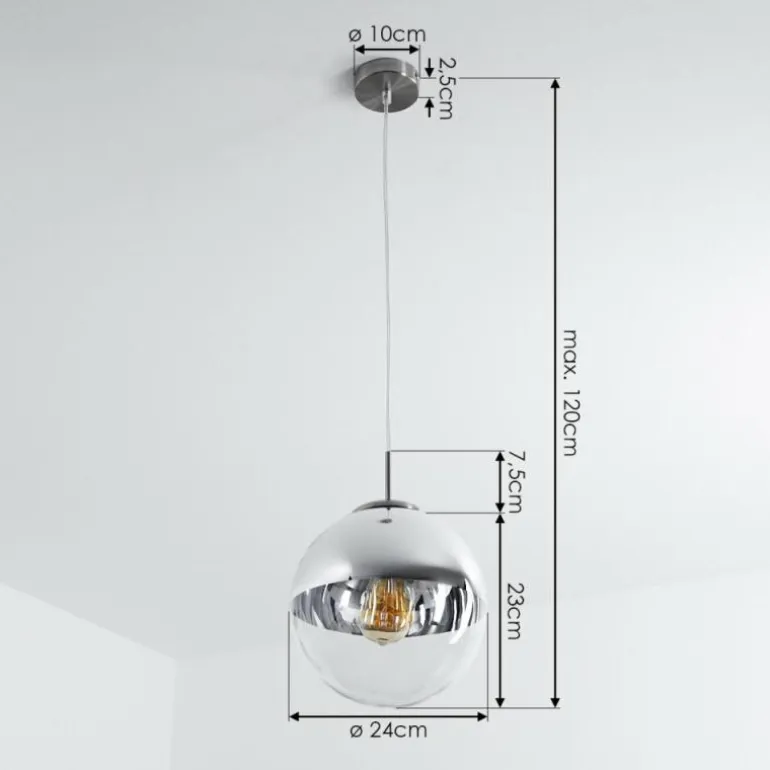 Suspension Degevos Nickel mat, 1 lumière