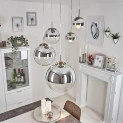 Suspension Degevos Nickel mat, 5 lumières