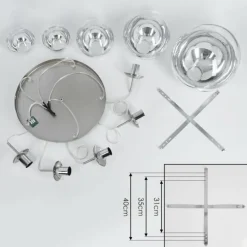 Suspension Degevos Nickel mat, 5 lumières