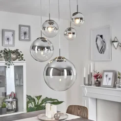 Suspension Degevos Nickel mat, 5 lumières
