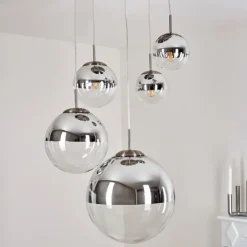 Suspension Degevos Nickel mat, 5 lumières