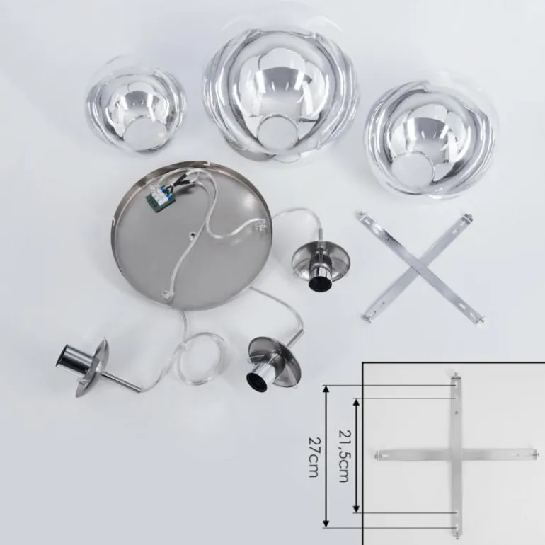 Suspension Degevos Nickel mat, 3 lumières