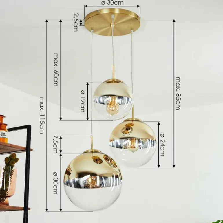 Suspension Degevos Or, 3 lumières