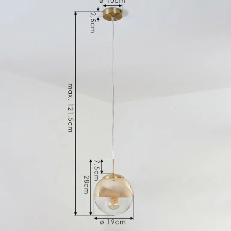 Suspension Degevos Or, 1 lumière