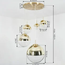 Suspension Degevos Or, 5 lumières