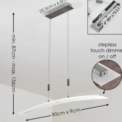 Suspension Delaware LED Argenté, 1 lumière
