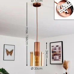 Suspension Dodoma Cuivre, 1 lumière