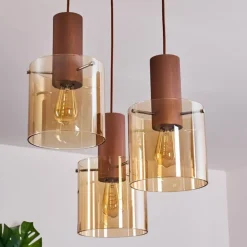 Suspension Dodoma Cuivre, 3 lumières