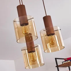 Suspension Dodoma Cuivre, 3 lumières