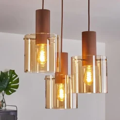 Suspension Dodoma Cuivre, 3 lumières