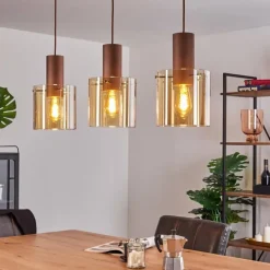 Suspension Dodoma Cuivre, 3 lumières