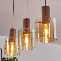 Suspension Dodoma Cuivre, 3 lumières