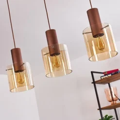 Suspension Dodoma Cuivre, 3 lumières