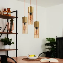 Suspension Dulcita Laiton, 3 lumières