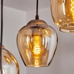 Suspension Echallens Argenté, 5 lumières