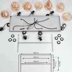 Suspension Echallens Argenté, 7 lumières