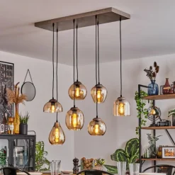 Suspension Echallens Argenté, 7 lumières