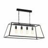 Suspension Eglo AMESBURY Noir, 4 lumières