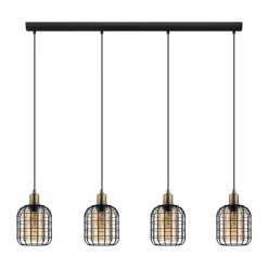 Suspension Eglo CHISLE Bruni, Noir, 4 lumières