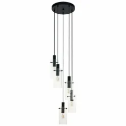 Suspension Eglo MONTEFINO Noir, 5 lumières