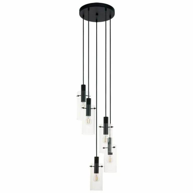 Suspension Eglo MONTEFINO Noir, 5 lumières