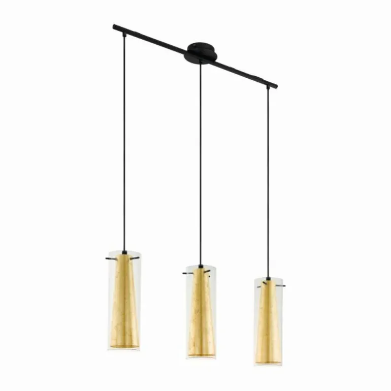 Suspension Eglo PINTO GOLD Noir, 3 lumières