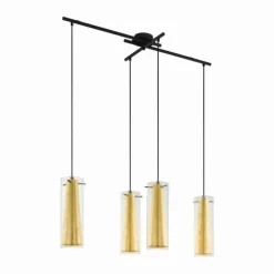 Suspension Eglo PINTO GOLD Noir, 4 lumières