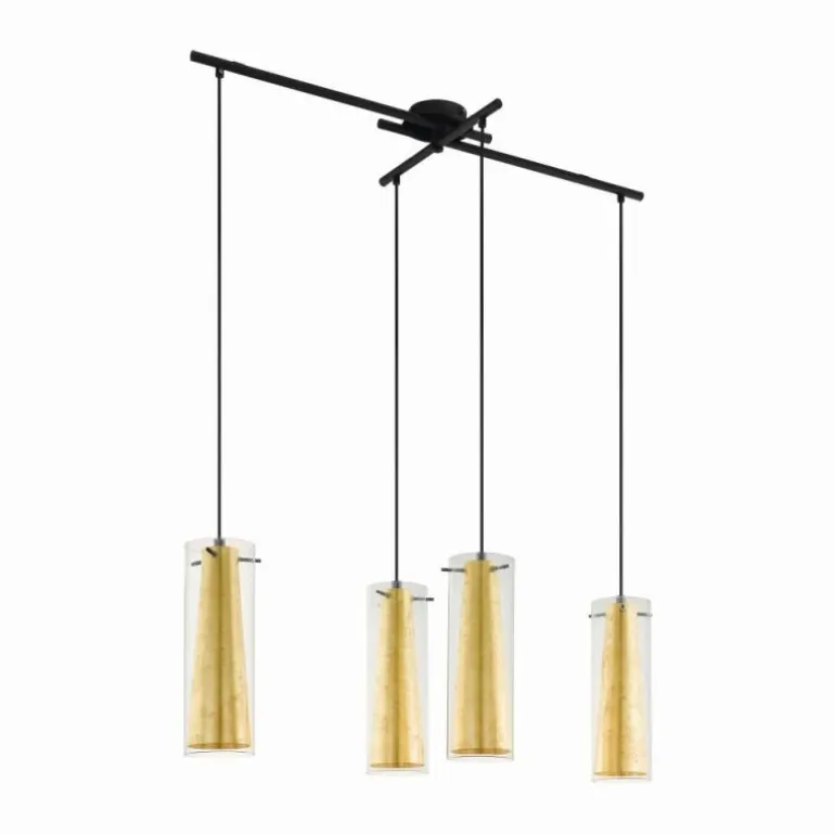 Suspension Eglo PINTO GOLD Noir, 4 lumières
