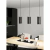 Suspension Eglo PINTO TEXTIL Noir, 3 lumières