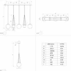 Suspension Eglo RONDO Noir, 3 lumières