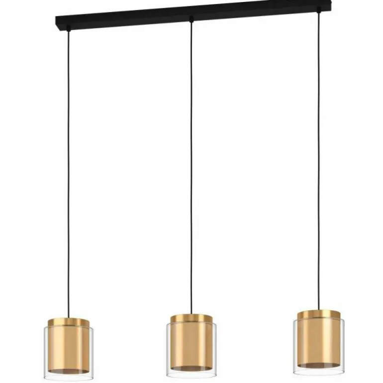 Suspension Eglo-Leuchten LAGUNITAS Or, Laiton, Noir, 3 lumières