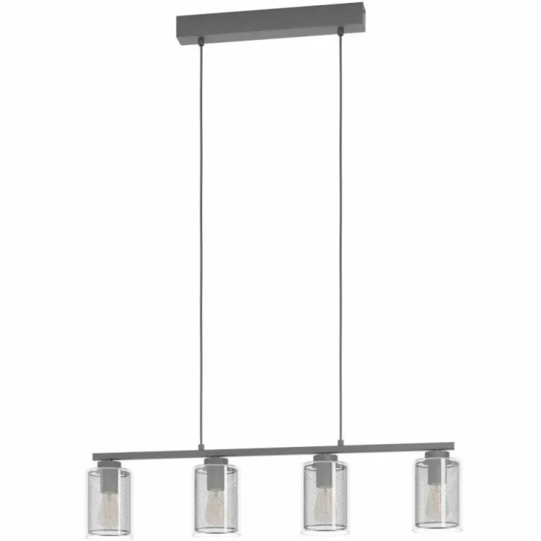 Suspension Eglo-Leuchten ZOCABON Noir, 4 lumières