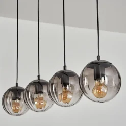 Suspension Evolene Noir, 4 lumières