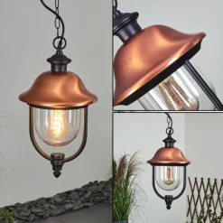 Suspension extérieur Gascon Noir, 1 lumière