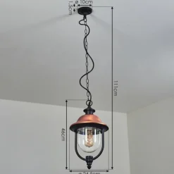 Suspension extérieur Gascon Noir, 1 lumière