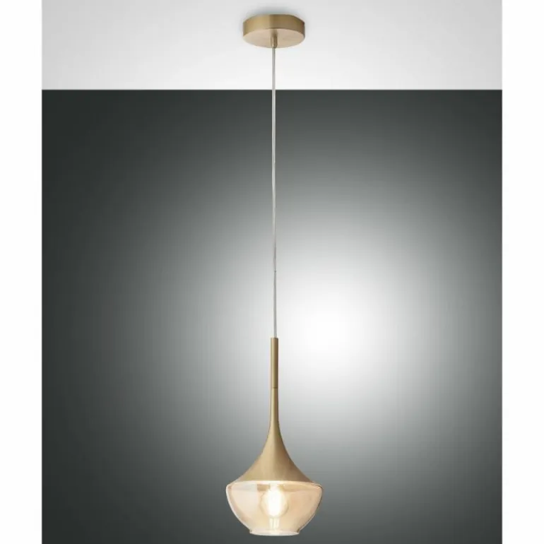 Suspension Fabas Luce Apollo Laiton, 1 lumière